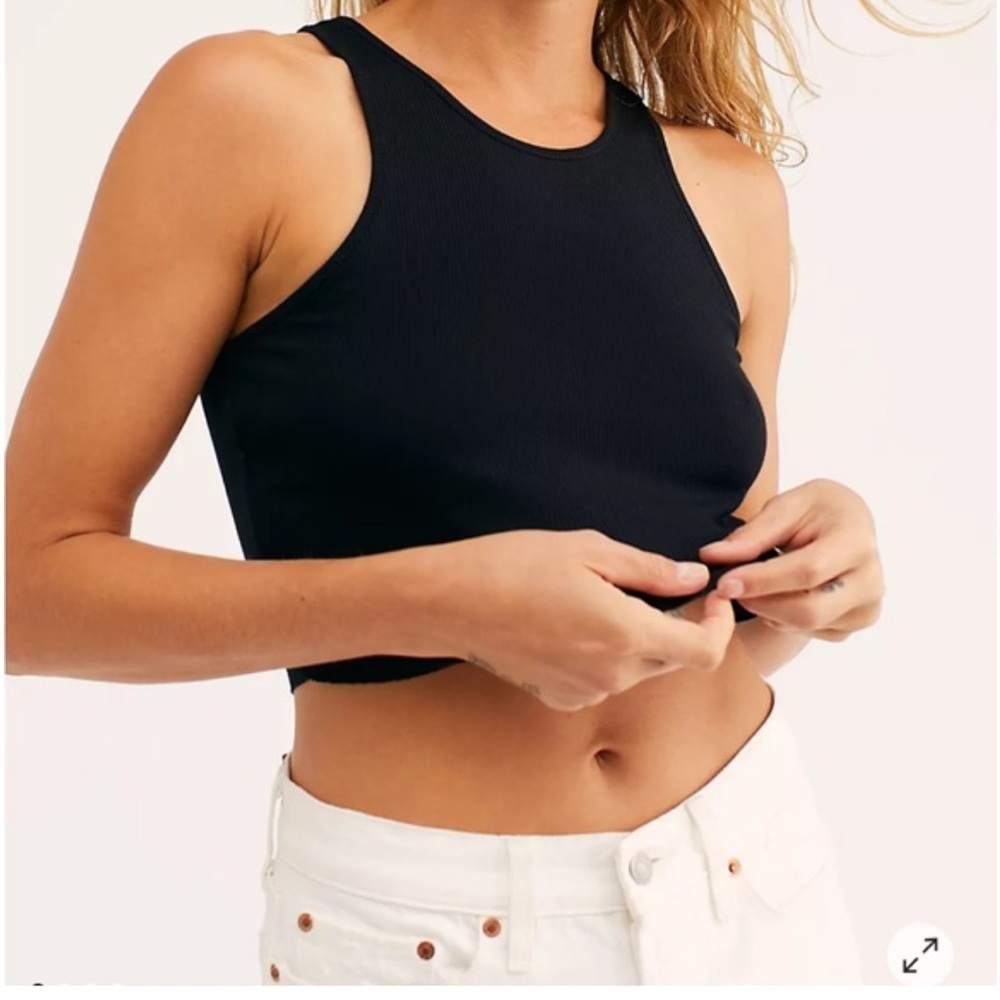 Free people intimately high neck black crop top size XS/S